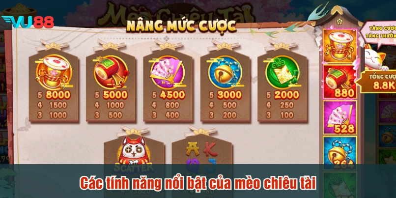 Các tính năng nổi bật của mèo chiêu tài