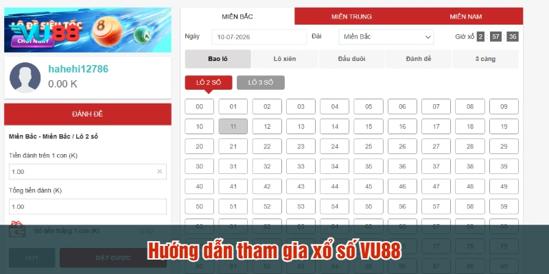 Hướng dẫn tham gia xổ số VU88