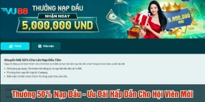 Thưởng 50% nạp đầu