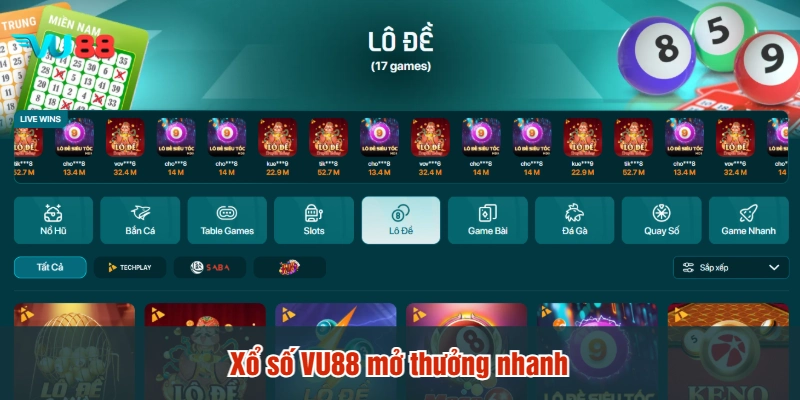 Xổ số VU88 mở thưởng nhanh