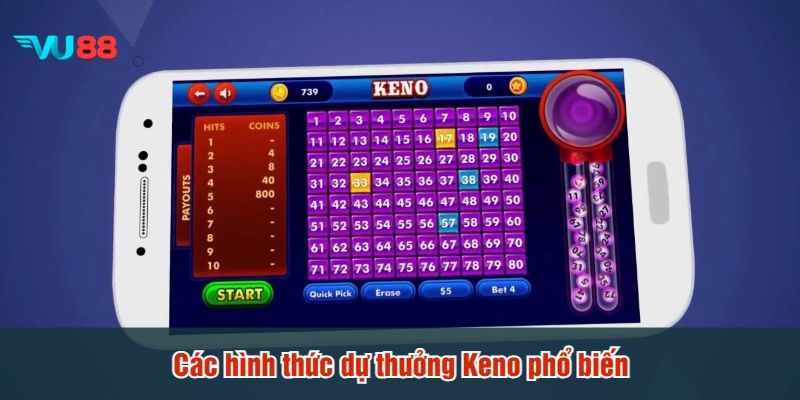 Các hình thức dự thưởng Keno phổ biến